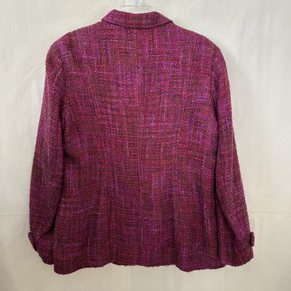 Coldwater Creek Purple Tweed Buttons‎ Jacket Blazer Womens 18 Old Money Preppy - Picture 8 of 13